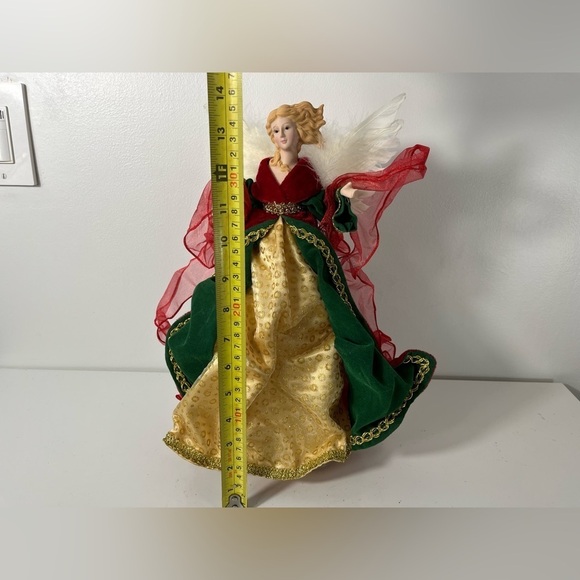 Angel Christmas Tree Topper Holiday Ceramic Face - Picture 4 of 5